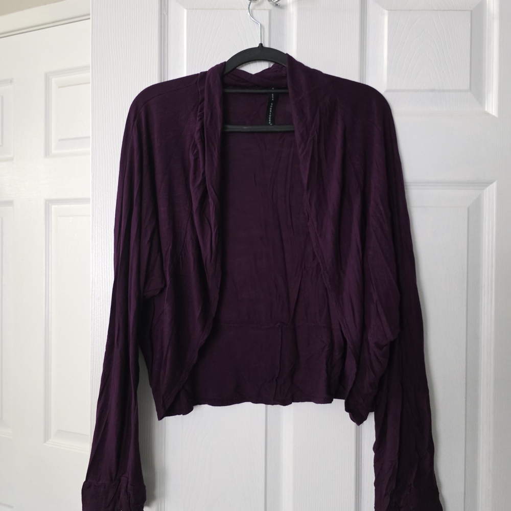 Isabella Rodriguez Deep Plum Open-Front Shrug